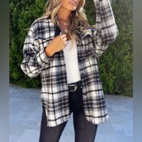 Lauren Ralph Lauren Plaid Flannel Zipper Shacket Petite Small - Picture 6 of 6